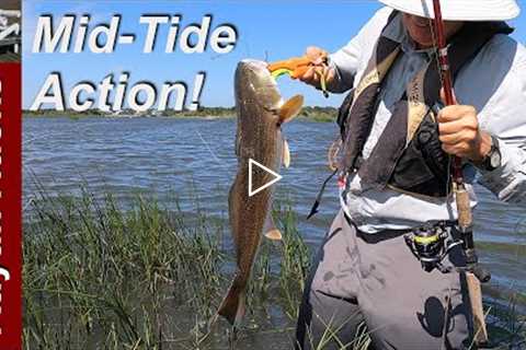 Fishing for Red Drum in NC - Mid-Tide & Close to Launch Site