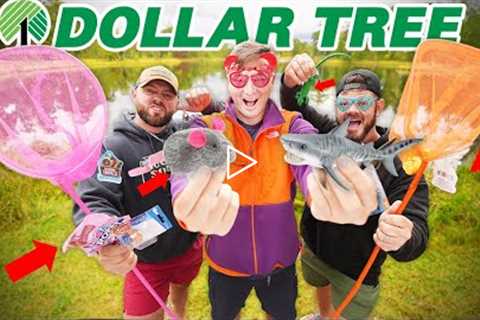1v1v1 Dollar Store Lure Making Fishing Challenge (BIG FISH!)